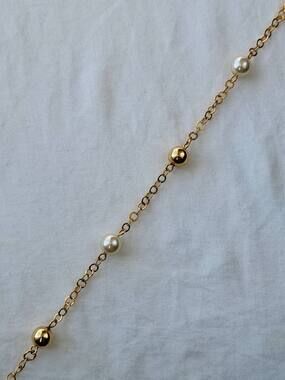 Gold and Pearl Balls Bracelet - 18k Gold Plated